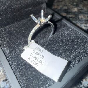 0.26 CT Silver Ring Setting with Diamond Accents NWT